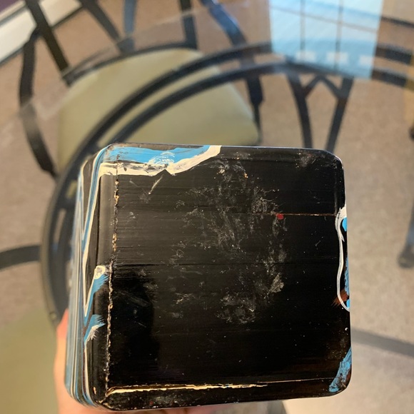 Hand painted one of a kind large wooden organic vase - Picture 4 of 10